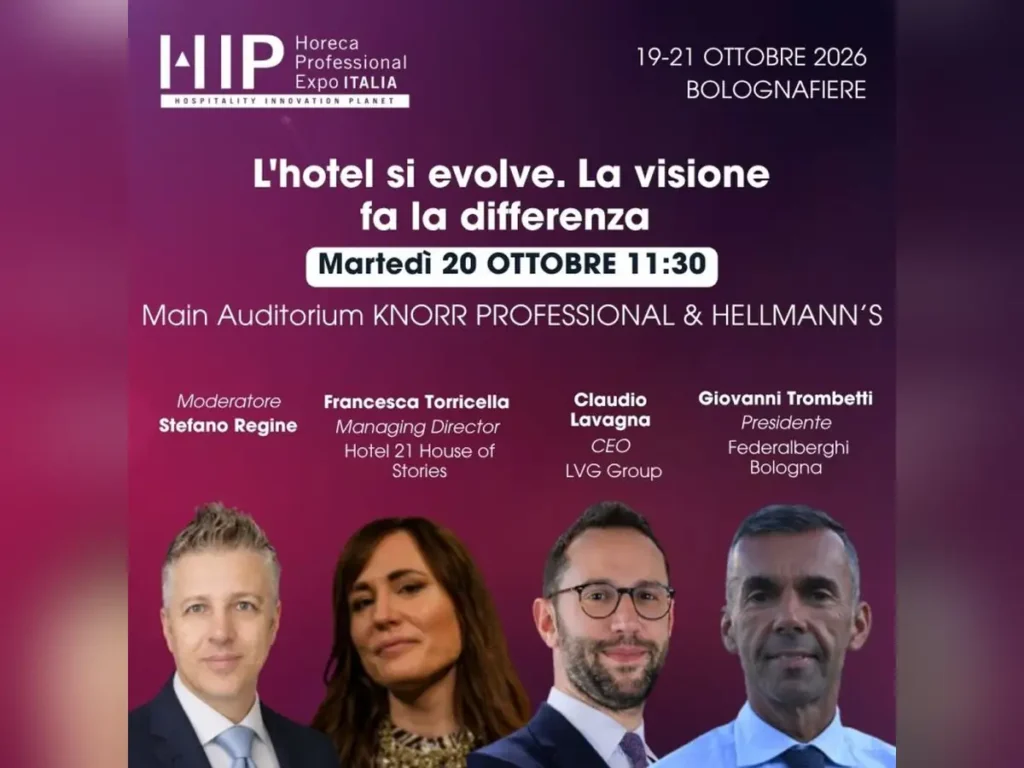 L'hotel si evolve, il panel di HIP Italia 2026 a BolognaFiere moderato da Stefano Regine