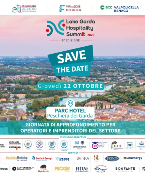 Turismo 5.0, la locandina del Lake Garda Hospitality Summit 2026 a Peschiera del Garda